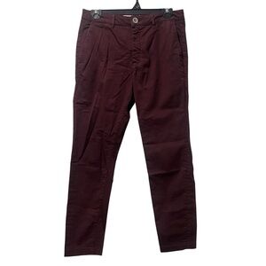 NWT BARBA Napoli PANTS cotton‎ luxury Made In Italy 44 us 30 Maroon Ellen